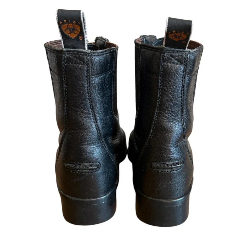 Ariat Heritage IV Zip Paddock Boots Black Leather Equestrian Cap Toe Womens 6B - Picture 4 of 10